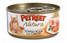 Petreet Natura Кусочки розового тунца с морковью, 70 гр